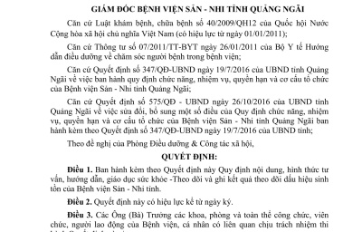 Quy định nội dung, hình thức tư vấn, hướng dẫn, giáo dục sức khỏe - Theo dõi và ghi kết quả theo dõi dấu  hiệu sinh tồn của Bệnh viện Sản - Nhi tỉnh